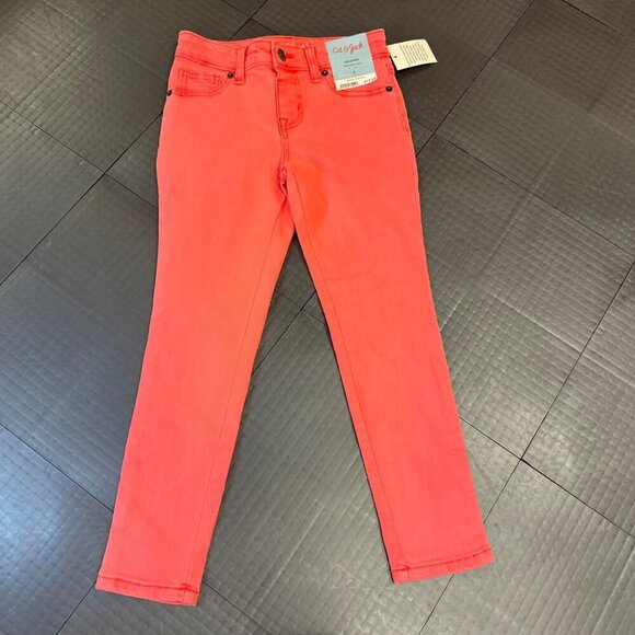 CAT & JACK NEON ORANGE SKINNY PANTS JEGGING NEW SIZE 6 ADJ WAIST - Picture 5 of 5